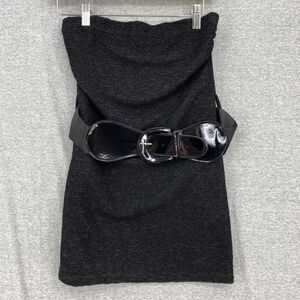 Rue 21 Dress Womens Medium Black Strapless Bodycon Short Belted